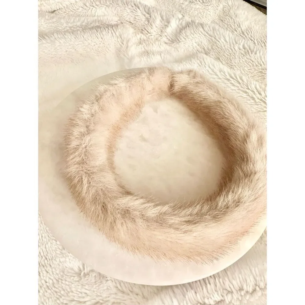 Light Brown fuzzy faux for headband
